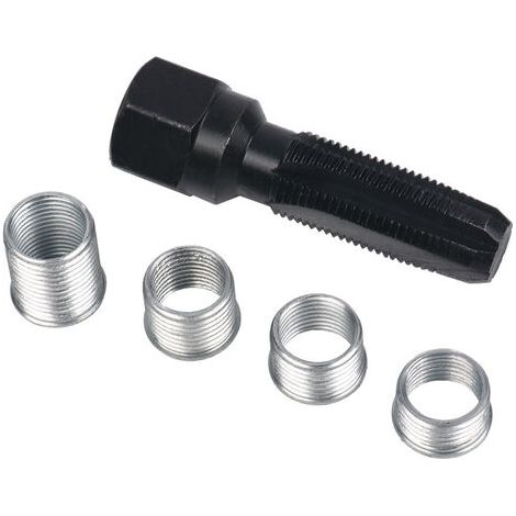 QORVA-kit filetage bougie, 5 pcs Kit Réparation de Filetage de Bougie d'allumage de 14 mm, (1/4)