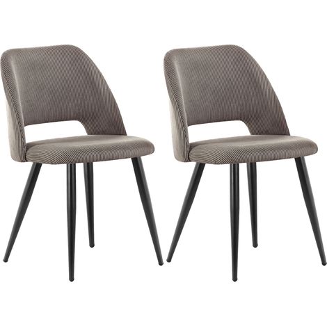 LEWE Lot de 2 Chaise de Salle à Manger en Velours,Chaise Rembourrée avec Pieds Indépendants - Marron