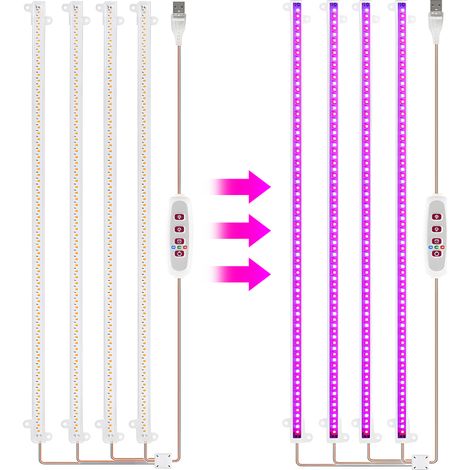 8W LED-Lichtleisten, 168 LEDs, 22,7 lm, Timer, 5 Helligkeitsstufen (4 Leisten)