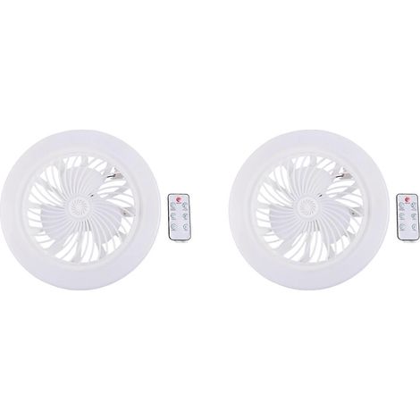 Deux ventilateurs de plafond avec éclairage et télécommande mini ventilateurs de plafond encastrés modernes, discrets et sans pales. (1/5)