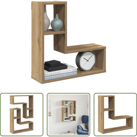 Holzregal - Wandregale 2 Stk. Artisan-Eiche 50x15x50 Holzwerkstoff (1/5)