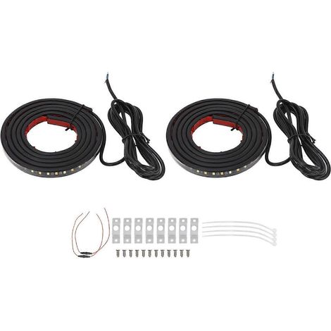 Lot de 2 feux de marchepied à LED 800 lm blanc ambre 12 V à 24 V pour pick-ups, SUV et quads (1/4)