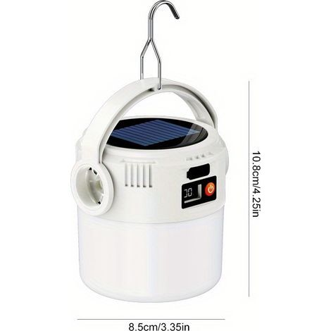 2-in-1 Solar- und USB-Campinglampe – Tragbare Hängelampe mit leistungsstarker COB-LED-Taschenlampe für Outdoor-Aktivitäten und Notfälle (1/5)