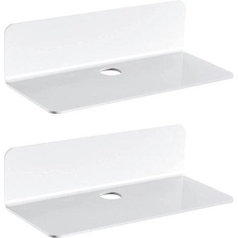 2 étagères murales Divers accessoire de salle de bain, en acrylique, noir ou blanc, 22,9 x 8,9 x 6,1 cm, pour salle de bain et cuisine (1/5)