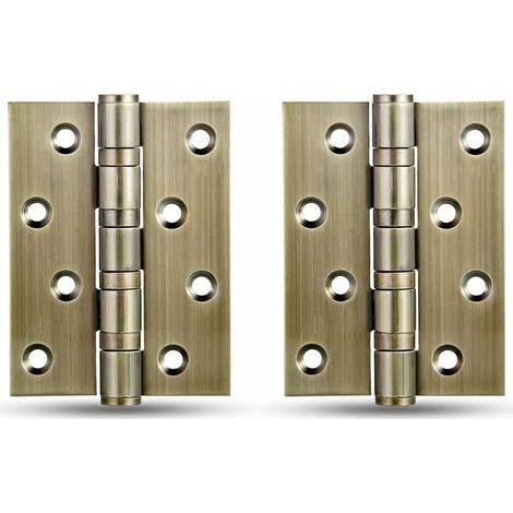 2 pièces charnière fenêtre charnière porte de l'armoire charnières vis connecteurs en acier inoxydable roulements à billes avec vis(Bronze,10075mm) (1/4)