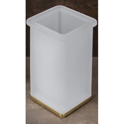 COLOMBO DESIGN Lulu' porta bicchiere appoggio vetro satinato oro codice prod: B62410HPS-VAN (1/3)
