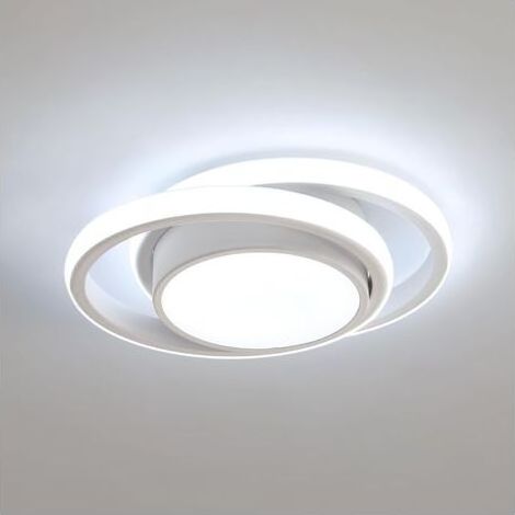 Plafonnier LED, Rond Lampe de plafond 32W 2350LM, Moderne Luminaire Plafonnier pour Couloir Coucher Salle de Bains Cuisine Salon, Blanc Froid 6500K, Longueur 28cm (1/5)