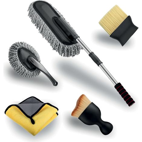 Kit Pulizia Completo 5 Pezzi – Spazzola, Pennelli E Panno In Microfibra (1/5)