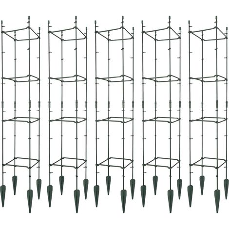 KOTARBAU®Lot de 5 Tuteur Tomate, Treillis Plante Grimpante Exterieur 29x29x120cm, Tuteurs Modulaires, Tuteur Plante, PVC, Vert, Treillis pour Plantes Grimpantes, Support Tomates Potager (1/5)