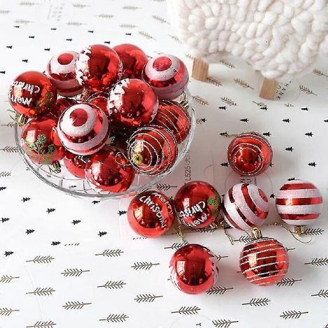 Adornos navideños en forma de bolas para árbol de Navidad (paquete de 24 unidades, 60 mm) (1/3)