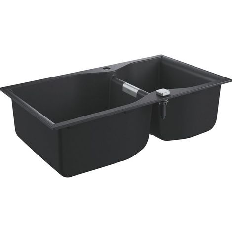 Kompositspüle K700 31658 2 Becken 900x500mm granit schwarz (1/5)