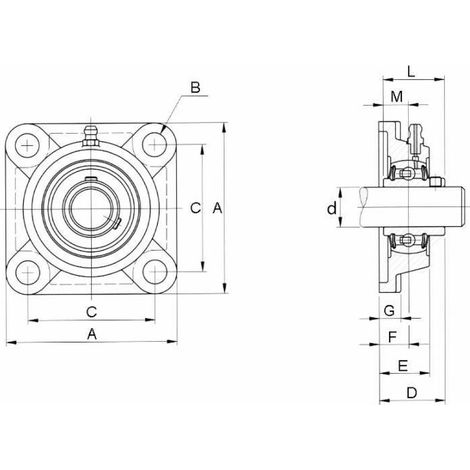 Palier complet UCF208 130X130 pour arbre Ø 40 mm – Charge max dynamique 1000kg – Conçu pour applications industrielles (1/2)