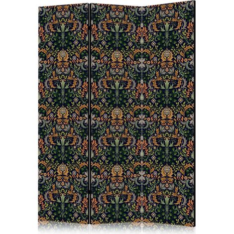 Paravent artgeist floral Muster 135x172 cm Stoff Holz