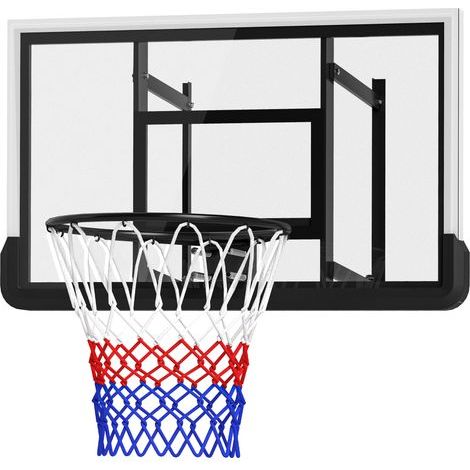 Panier de basket mural, anneau à ressort, panneau arrière incassable, noir (1/5)