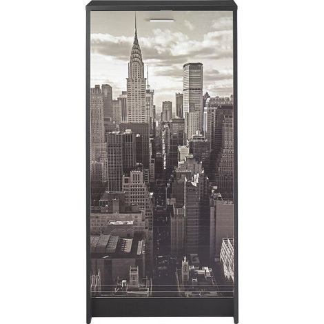 Meuble à chaussures noir rideau New York 21 paires Shoot 58cm (1/5)