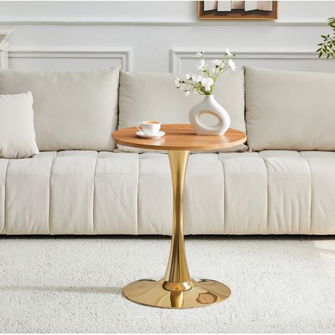 Table ronde 60 cm, MDF et métal doré OKMYHOME (1/5)