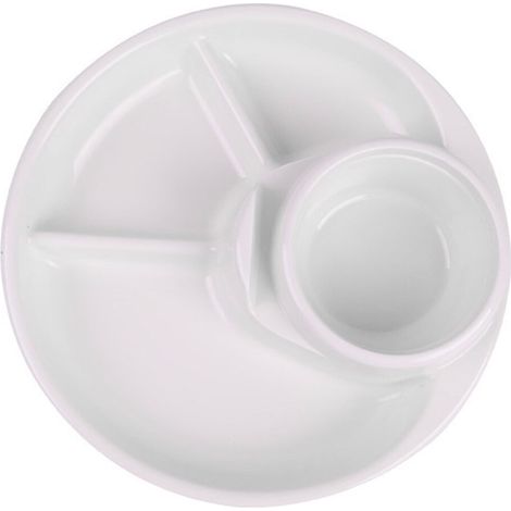 Assiette Divisée En Plastique - 21 x 21 x 4,2 cm - Pour Régime Bariatrique Et Alimentation Équilibrée - 1 Pièce (1/5)