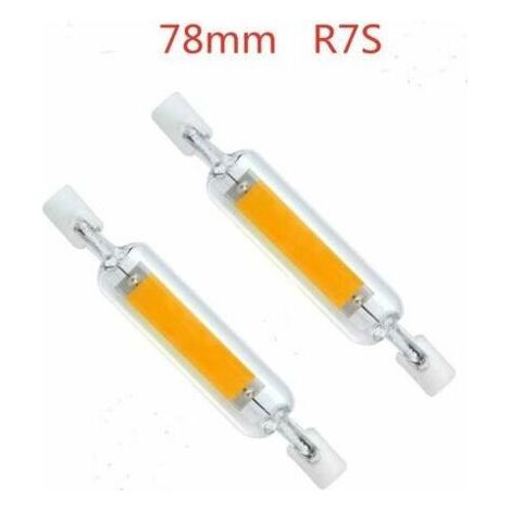 Alovez - R7S 78mm LED 10W Blanc Chaud 3000K, 500LM, R7S J78 COB LED Linéaire Remplacer Crayon Halogène 40W 50W, Ampoule R7S LED 78mm Slim pour Mini Projeture/Applique Murale, Non-dimmable, lot de 2 (1/4)