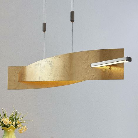 [GEBRAUCHT] B-Ware Lucande Led Hängeleuchte Marija Pendelleuchte Deckenlampe Blende Senkrecht Gold