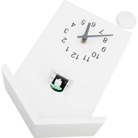 Eosnow Horloge murale en forme de maison d'oiseau, appel vocal, pendule de Style nordique suspendu pour bureau, chambre à coucher, salon, blanc