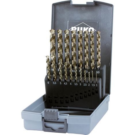 RUKO 228214RO HSSE-Co 5 Metall-Spiralbohrer-Set 19teilig 1 mm, 1.5 mm, 2 mm, 2.5 mm, 3 mm, 3.5 mm, (1/5)