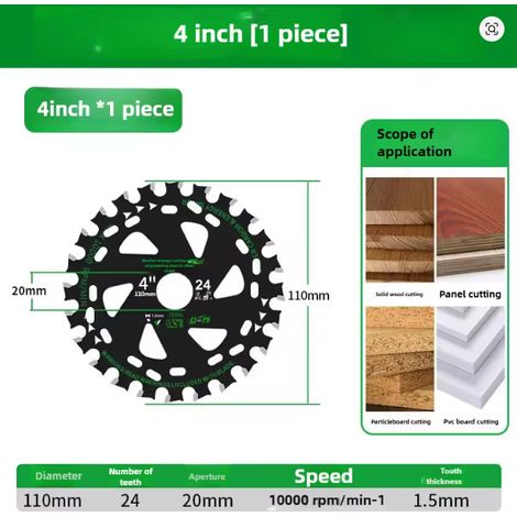 Baolian lithium battery woodworking saw blade reciprocating tooth 4-inch cutting machine circular saw blade energy saving (1/5)