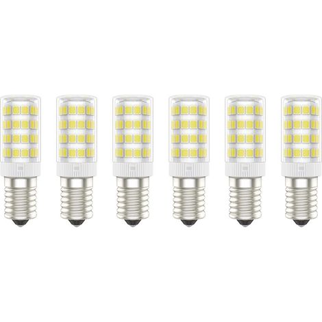 E14 LED-Lampen, 5 W (entspricht 50 W), kaltweiß (6000 K), AC 220–240 V, 300 Lumen, 6er-Pack - (Kaltweiß, 5 W) [Energieeffizienzklasse A+]