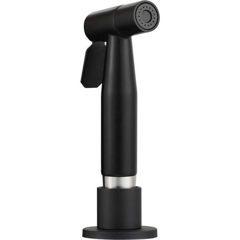 Pulvérisateur de Robinet Cuisine Acier Inoxydable Douchette Latérale Support Noir - (1/5)