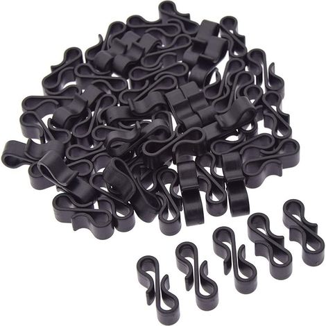 Crochets S - Pour Suspension De Lumières Extérieures - Pour Gouttières - En Plastique - 50 Pièces