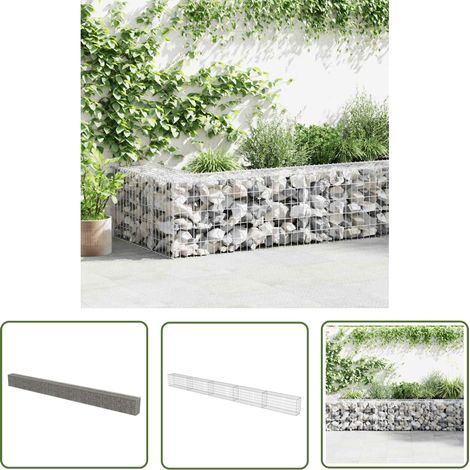 The Living Store Mur à gabion avec couvercles Acier galvanisé 600x30x50 cm - Mur En Gabion - Cloture Gabion - Panneau De Clore - Décoration Jardin - Isolation Phonique (1/6)