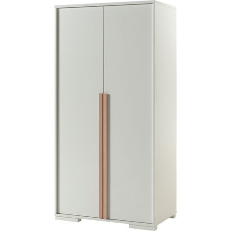 Armoire 2 portes bois de hêtre blanc London (1/3)