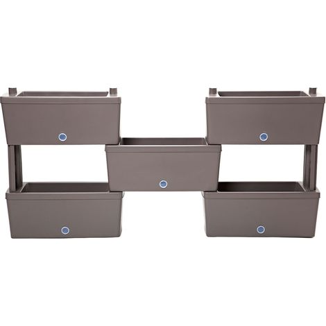 KIT FIORIERE COMPONIBILI 'BRICK' kit 5 pz - colore tortora - BAMA