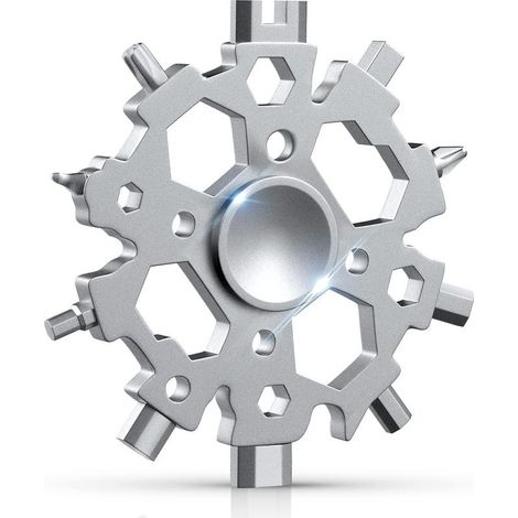 Cadeau Homme, Outil Multifonction Flocon de Neige avec Fonction Fidget Spinner,équipement de Survie de Poche (1/5)