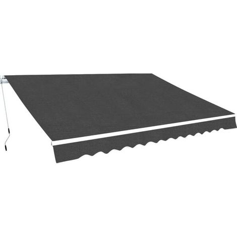 Store banne pliant manuel de 400 cm, gris anthracite (1/5)