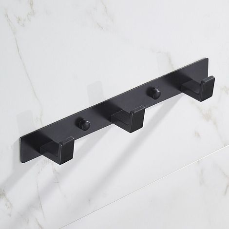 [JAMAIS UTILISÉ]Porte Manteau Salle de Bain Mural à 3 Crochets Porte Manteau Mural Patère Salle de Bain Acier Inoxydable Noir