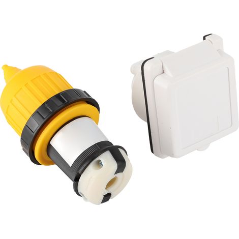 Prise d'entrée RV 30A 3 pièces avec connecteur à verrouillage rotatif, prise US étanche et capuchon de protection (1/5)