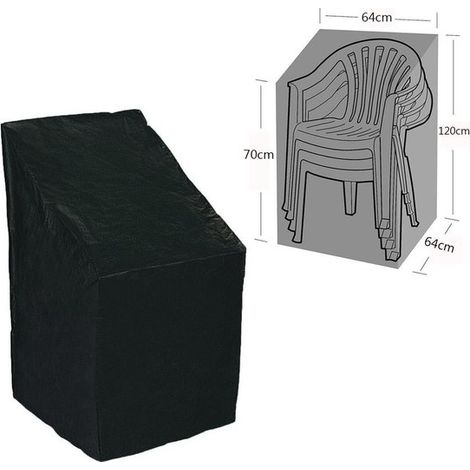 Funda para silla de jardín,tejido Oxford 210D,resistente al viento y a los rayos UV para sillas de patio apilables (65x65x80/120cm) (1/5)