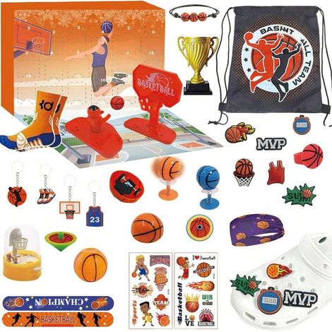 24-tägiger Überraschungs-Adventskalender mit Basketballsocken und Sportaccessoires – das ideale Weihnachtsgeschenk (1/5)