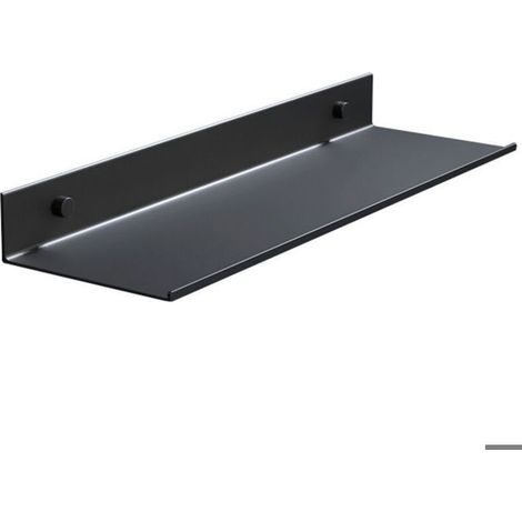 (20CM, Noir) Etagere Salle de Bain Sans Percage, Noir Étagère Murale, Métal Etagere de Douche 20cm, Decoration Étagère Flottante (1/4)