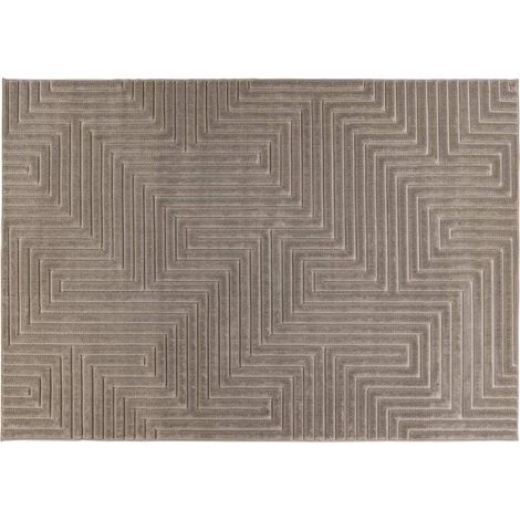 Rio - tapis rectangulaire motif graphique - intérieur et extérieur - taupe (1/5)