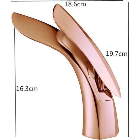 Miscelatore per lavabo semplice e moderno in rame color oro rosa. (1/4)