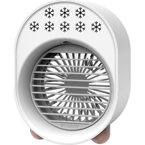 Mini climatiseur portable, ventilateur de chambre silencieux, ventilateur portable alimenté par USB, petit humidificateur d'air. 122x99x169mm (1/5)