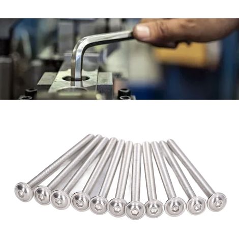 Vis à tête cylindrique creuse hexagonale en acier inoxydable A2-70 avec rondelle, boulon à bride M350 mm (1/5)