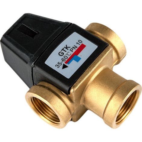 SABIR Mitigeur thermostatique pour chauffe-eau solaire en laiton ¨¤ filetage male 3 voies DN20, (1/5)