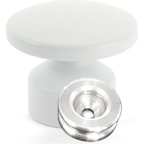Kit de Fixation : Rondelle multi-matériaux Alu + Grande Patère convexe Blanc - L'Attachante (1/5)