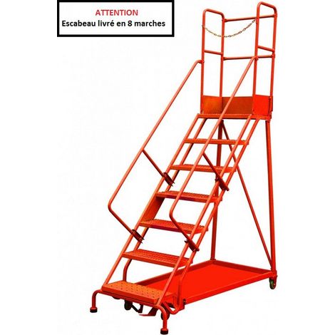 Stockman - Escabeau de sécurité immobilisation automatique 8 marches - RLC358 (1/2)