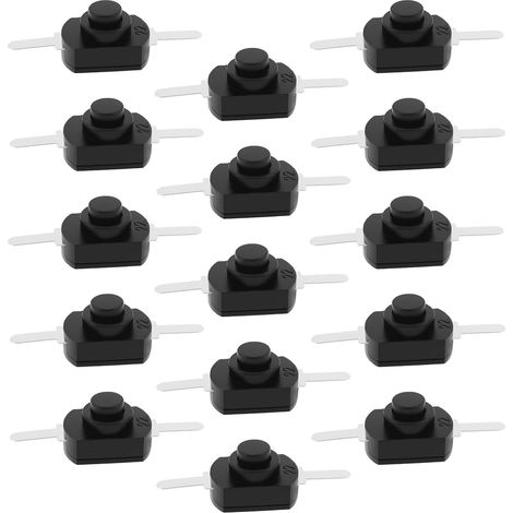 50 Micro-interrupteurs à Bouton-Poussoir Autobloquants 1208YD 12 X 8 Mm 30 V CC/1 A 2 Broches Noir (1/5)