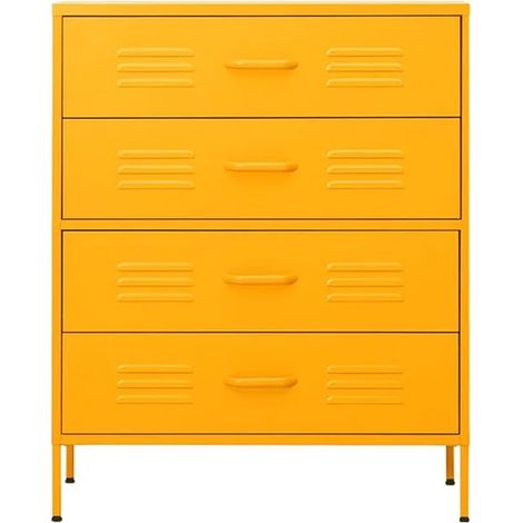 Meuble de Toilette avec Lavabo 80x35x101,5 cm - Couleur Jaune Moutarde - Armoire de Salle de Bain en Acier Résistant à l'Humidité - Design Moderne et Compact (1/5)