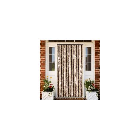 Mosquitera de chenilla beige y marrón claro, 90 x 220 cm - Crezuo (1/4)