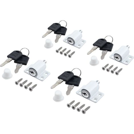 Set di 4 serrature di sicurezza per finestre/porte scorrevoli, limitatori di apertura con serratura e chiave per bambini, ideali per casa e scuola. (1/4)